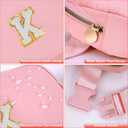Cross Body Bag for Girls & Women - Trendy Everywhere Belt Bag, Fanny Pack for Kids & Teens, Monogrammed Waist Pack, Initial White K, Peach