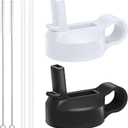 The Mass Wide Mouth Straw Lid Compatibility Most Sports Water Bottle (Black & White)