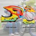 ROCKBROS Kids Full Face Helmet Kids Bike Helmets Lightweight Toddler Mountain Bike Helmet Detachable for MTB BMX Skating Cycling Scooter Safety Bicycle Helmets for Youth Child Boys Girls Ages 3-16, Small