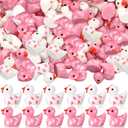 200 Pcs Breast Cancer Resin Ducks Bulk Breast Cancer Awareness Accessories Pink Ribbon Awareness Ducks for Public Charity Activities Supplies Event