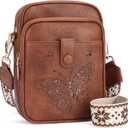 KITEVIUN Crossbody Bags for Women Leather Crossbody Purse Small Shoulder Phone Purse with Adjustable Strap & RFID Card Slots (02-brown)