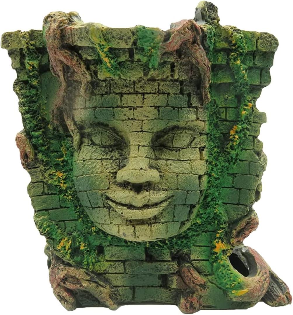 Tfwadmx Aquarium Decoration Statue Fish Tank Resin Ancient Roman Ruins Ornament Cave Hideout for Hermit Crabs Crayfish SuckerFish Guppy