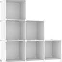 AWTATOS Cube Storage Organizer, Storage Cubes Shelves Bookshelf, 6 Cube Closet Organizers and Storage, DIY Stackable Plastic Clothes Organizer Shelving for Bedroom, Home, White
