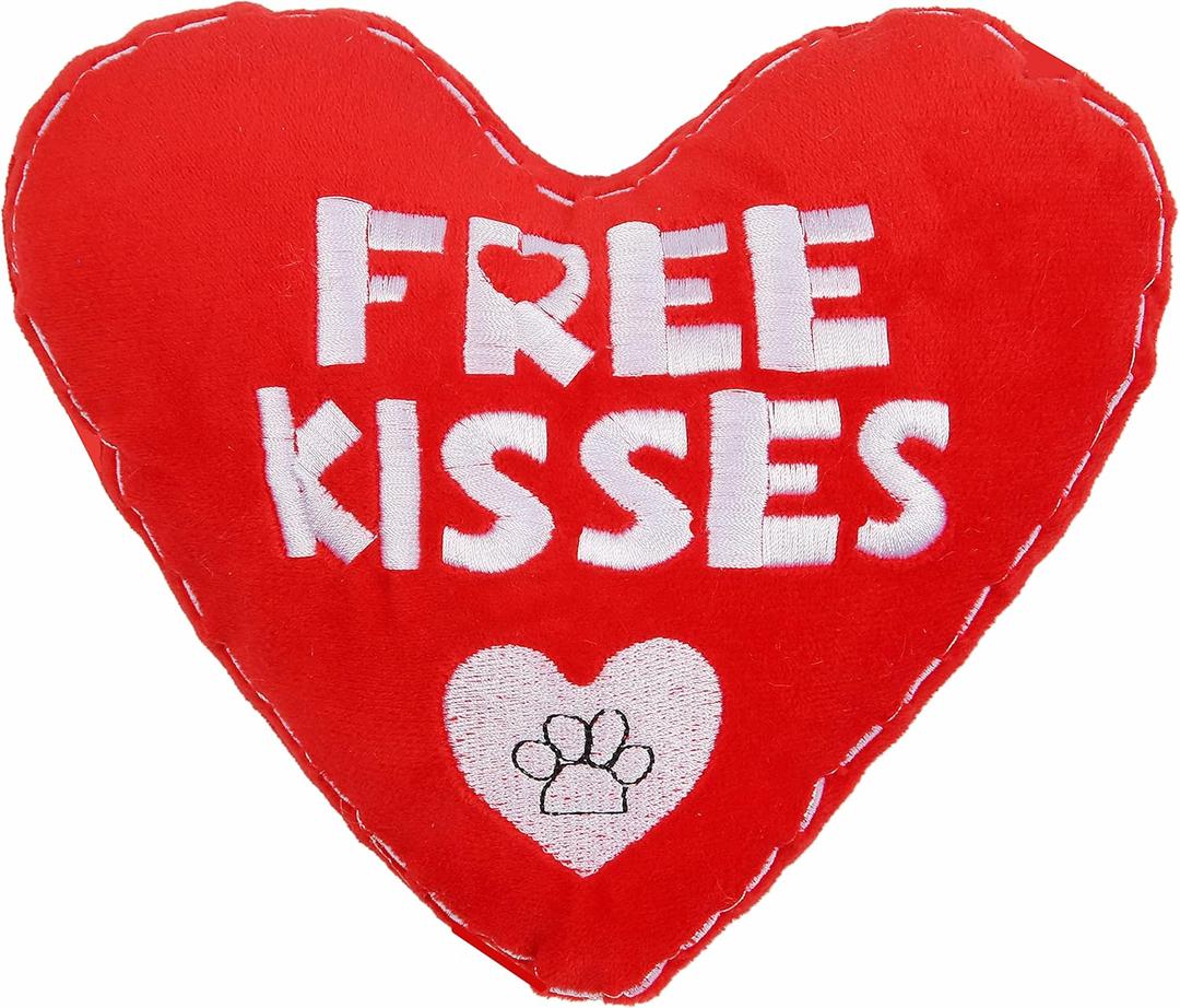BoomBone Valentines Dog Toy, Plush Dog Squeak Toy, Heart Dog Toy for Small Medium Dogs