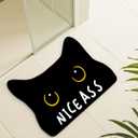 Cat Bath Mat Black Cat Rug Nice Ass Funny Cats Lovers Hydrophilic Polyurethane Floor Mat Non SIip Bath Mats Non SIip Bath Mats for Bathroom Kitchen Bedroom, Decorations Gift 27.5 x 22.0 Inches rug1049