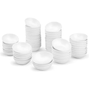 UIBFCWN 60 Pack Soy Sauce Dish 3inch Ceramic Dipping Bowls Bulk, 1.2 Oz White Dipping Sauce Bowls/Dishes, Small Dipping Sauce Cups for Sushi Ketchup Olive Oil Appetizer
