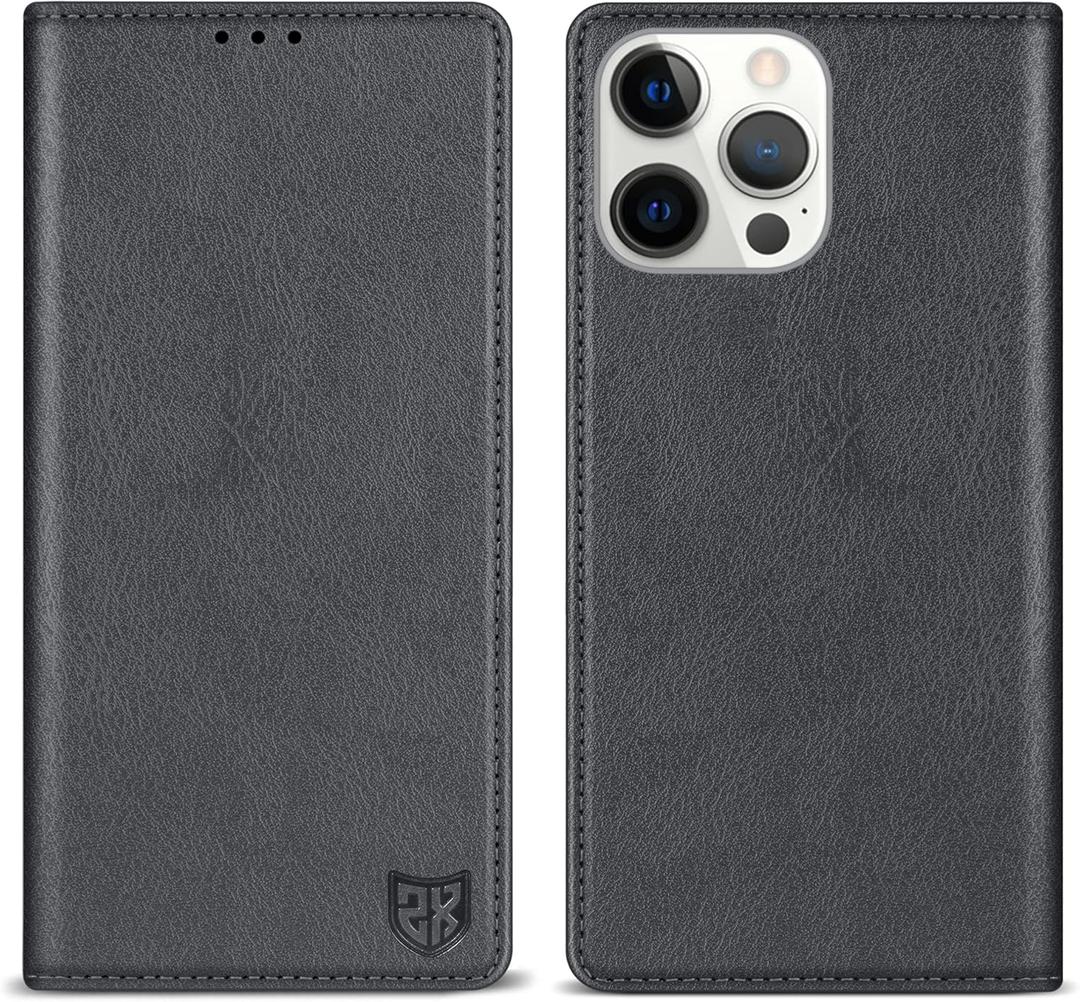 ZZXX for iPhone 14 Pro Max Wallet Case with [RFID Blocking] Card Slot Stand Strong Magnetic Leather Flip Fold Protective Phone Case for iPhone 14 Pro Max Case Wallet(Grey-6.7 inch)