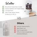 Rotating Makeup Brush Holder with Lid  Dustproof Vanity Organizer for Makeup Brushes, Bonus Foldable Makeup Brush Cleaner Bowl Included, Elegant White Storage Solution