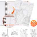 Stress Free Adult Coloring Book with Markers 36 Colors Alcohol Markers & Coloring Book for Adults to Relax and Relieve Anxiety, Included 30 Themes Designs