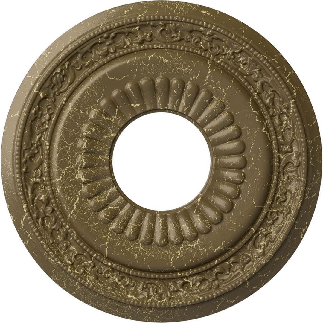 Ekena Millwork CM20LNMMC Lauren Ceiling Medallion, Mississippi Mud Crackle