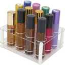 BOXIN 12Slots Roller Bottles Holder, Perfect Vertically Hold For Essential Oils Rollers, Great Oils Display Holder Roller Bottles Storage Shelf Organizer,Hole Diameter 2.3cm/0.9inch,Acrylic,DIY