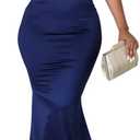 JTNFairy Women's Sexy Sleeveless One Shoulder Bodycon Dresses Classy Long Formal Cocktail Wedding Guest Dress (Large, 507blue)