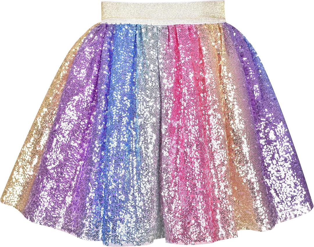 Sunny Fashion Girls Skirt Tutu Rainbow Multicolor Ballet Dancing Party Size 2-10