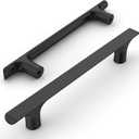 Amerdeco 10 Pack Matte Black Cabinet Pulls 5 Inch(128MM) Hole Centers Kitchen Cabinet Handles Hardware Kitchen Handles for Cabinets Cupboard Handles Drawer Pulls ZH0028