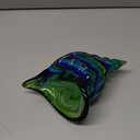 QFkris Glass Conch Statues, 8" Hand Blown Glass Seashell Art Figurine, Home Decor, Crystal Conch Shell Paperweight
