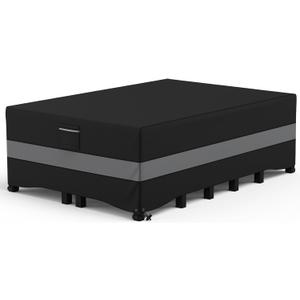 Gorpche Patio Furniture Set - Waterproof, Heavy Duty Outdoor Couch & Sectional Sofa Cover - Table & Chair Cover - Curved, 90" L x 62" D x 28" H, Grey & Black