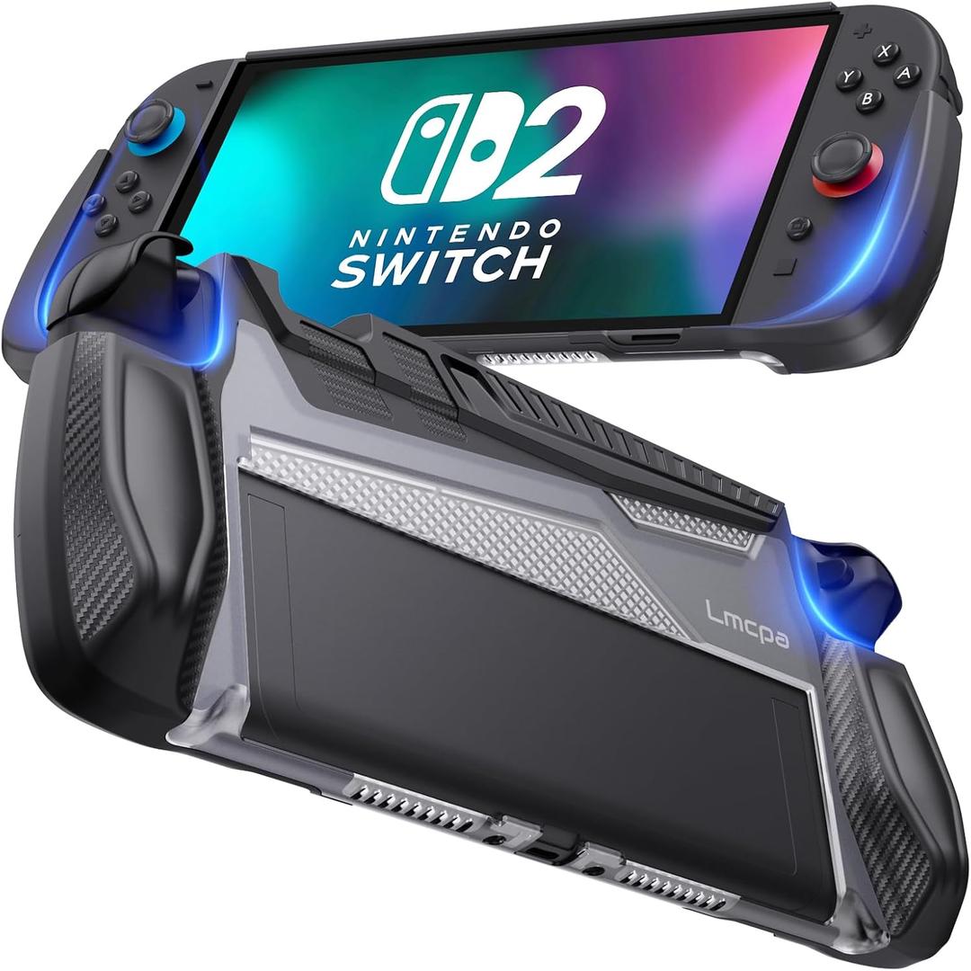 Dockable Case for Nintendo Switch 2 (2025)[7.9 inch] - TPU Grip Protective Cover for Switch New Gen 2025 Console & Joy-Con Controller Accessories - Black