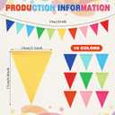 HESTYA 42 Pieces Colorful Pennant Banner Flag Multicolor Bunting Triangle Banner Pennants for Birthdays Classroom School Carnival Garland Outdoor Events Party Hanging Decorations