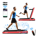 4.75HP 2 In 1 Folding Treadmill W/Remote APP Control - Red