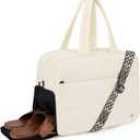 CLUCI Weekender Travel Bag for Women Puffer Tote Bag Carry On Duffle Overnight Bags with Shoe Compartment