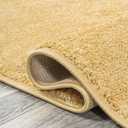 JONATHAN Y Haze Solid Low-Pile Mustard 4' Round Indoor Area Rug, Coastal,Bohemian,Minimalist,Classic, Easy-Cleaning for Living Room,Bedroom,Kitchen,Pet Friendly,Non-Shedding (SEU100B-4R)