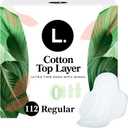 L. Ultra Thin Pads for Women, Regular Absorbency, Organic Cotton Top Layer, Unscented Pads with Wings, 112 CT