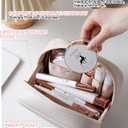 Valentines Day Gifts for Her,Travel Makeup Bag Cosmetic Bag for Women,Small Makeup Organizer Bag,Cute & Waterproof Vegan Leather Makeup Case with Multiple Compartments (BROWN) (MEDIUM)