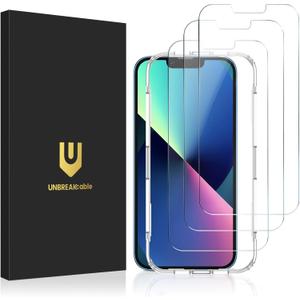 UNBREAKcable Shatterproof Tempered Glass Screen Protector for iPhone 13 Mini [3-Pack] [99.99% HD Clear] [Easy Installation Frame] [9H Hardness] [Bubble Free] for Apple 13 Mini 5.4''