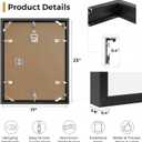 17x23 Metal Picture Frame, Black Aluminum Picture Frames with Tempered Glass, Wall Mounting Horizontally or Vertically, for Hanging Diploma, Certificates and Decor for Wall-1Pack