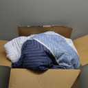 Drucon Comforter Set Queen Size 7 Piece Bed in a Bag Boho Blue Striped Bedding Set Soft Microfiber Comforter and Sheet Set for All Season (Queen, 90"x90")