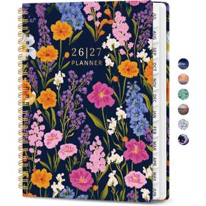 ZOTIA Planner 2026-2027 Weekly & Monthly Calendar Planner Jul 2026-Jun 2027 | Gentle Bloom, 8.5" x 11", Cute Hardcover Student Teacher Planning Agenda Book with Tabs, Perfect for Office School Supplies