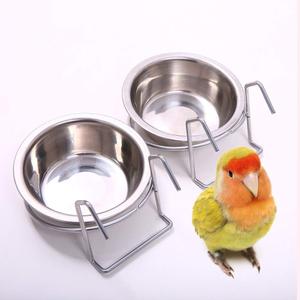 QBLEEV Stainless Steel Birdcage Feeder Bowls for Hamster Cage, 150ml, 5 oz (2 Pack)