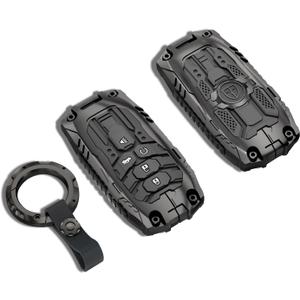 Mech Style Heavy Metal Key Fob Cover, Compatible with Honda 2022 2023 2024 2025 2026, Fit for Accord Civic HR-V CR-V Pilot SI EX EX-L etc, Zinc Alloy Key Case Protector (Model-B, Grey, Set of 1)