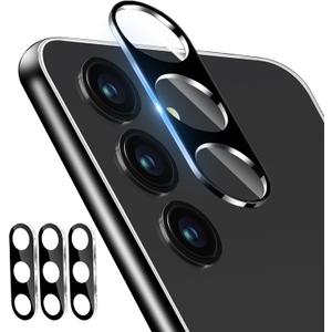 3 Pack Camera Lens Protector for Samsung Galaxy S25, Tempered Glass Camera Protector Lens Cover, Ultra HD, 9H Hardness, Anti-Scratch, Case Friendly, Easy to Install [No Affect on Night Shots] (Black)