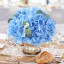 AVIVIHO 65pcs Blue Hydrangea Artificial Flowers Bulk (Not Squished, No Steaming Need) Silk Flowers with Stems Fake Flowers for Wedding Decor,Home,Baby Shower,Table Centerpieces Decoration