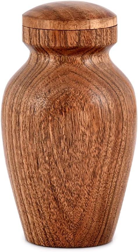 NIRMAN Acacia Wood Urns for Human Ashes - Beautiful Wood Urns for Adults (2.75" x 2.75" x 5")