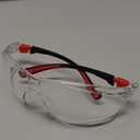 NoCry Clear Safety Glasses for Men and Women with Anti-Fog and Scratch Resistant Wrap Around Lenses, Adjustable Temples and Nose Pads  ANSI Z87 Certified Protective Eyewear with 100% UV Shielding (Black & Red)