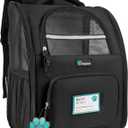 PetAmi Dog Backpack Carrier for Small Large Cat, Pet, Puppy, Ventilated Pet Hiking Backpack Travel Bag, Airline Approved Cat Backpack Carrier, Camping Biking Dog Bag Up to 18lbs Pet, Black