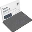 Veeloim Stone Bath Mat Diatomaceous Earth Shower Mat Non-Slip Super Absorbent Diatomite Stone Bath Mats for Bathroom Floor Quick Drying Natural Easy to Clean