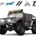 The perseids 1/12 RC Crawler 4WD Off-Road RTR Truck,Military-Style 4x4 Body, Metal Chassis & Drive Shaft, 2.4GHz Remote, LED Headlights