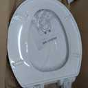 Round Toilet Seat, Standard 16.5 Slow/Soft Close Round Toilet Seat for Round Toilets, No-Slam Quiet-Close Lid, Easy-to-Install, White, Durable Never-Loosen Design