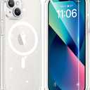 TAURI 3 in 1 Magnetic for iPhone 13 Case with 2X Screen Protectors, [Designed for Magsafe] [Not-Yellowing] Bling Cute Sparkly Phone Case for 13, Glitter Clear