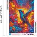 Diamond Painting Kits for Adults Beginners, Skull Butterfly Hummingbird Diamond Art Gift, 5D DIY Full Drill Round Rhinestone Gem Crafts for Halloween Christmas Home Wall Decor 12"x16" (Hummingbird)