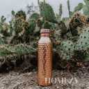 Copper Water Bottle (34oz/1000ml) 100% Pure Handmade Hammered Ayurvedic Pure Copper Vessel for Drinking Heavy Duty & Leak-proof