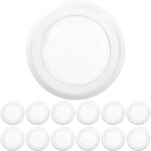 Sunco 12 Pack 5/6 Inch LED Disk Lights, Disc Lights Ceiling, LED Flush Mount Recessed Can Lighting, 1050 LM, 5000K Daylight, Dimmable, 15W=75W, Damp Rated ETL