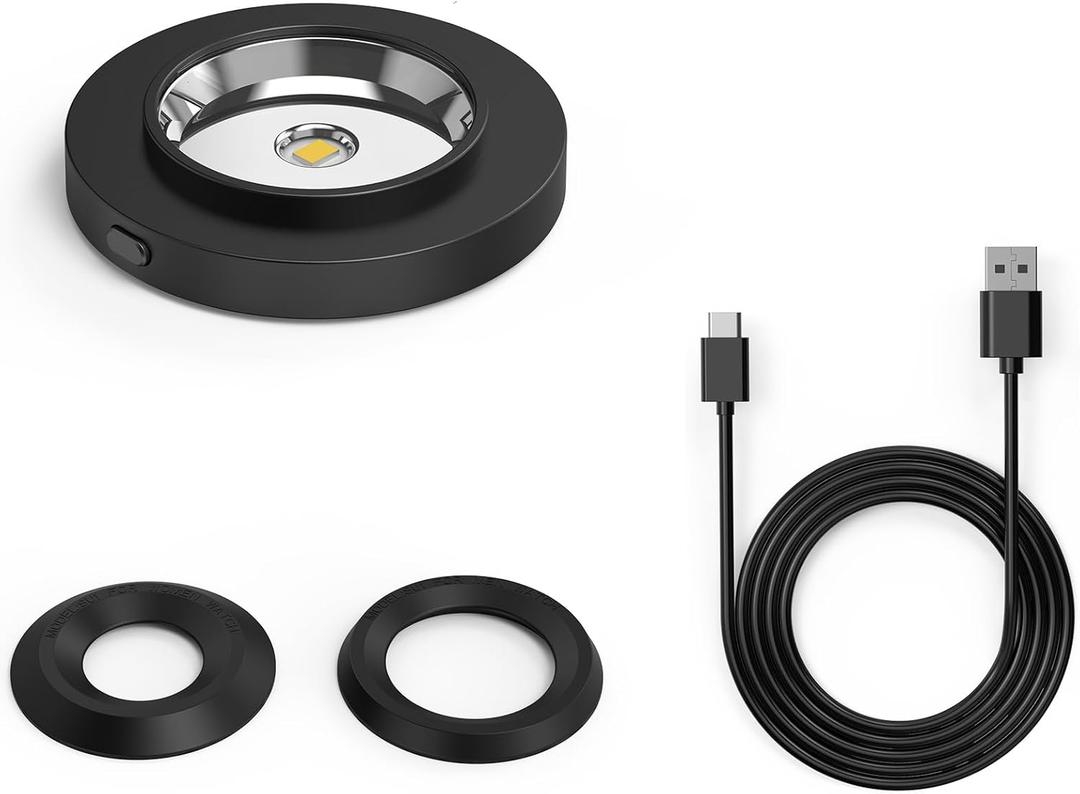 Solar Watch Fast Charger-Watch Solar Charger Metal Base, 9 Hours Timing Off,Fast Heat Dissipation, Solar Power Portable Charger, Suitable for Casio/Citizen/Seiko/Garmin Solar Watch Rounkin (Black)