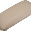 X AUTOHAUX Center Console Cover Lid 8P0864245P for Audi A3 2003-2012 Armrest Cover Pad Replacement Faux Leather Beige