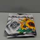 Quelindra Women'S Tote Shoulder Bag，Cute Floral Polyester Shopping Tote Bag， Sunflower Aztec Tote Bag， Black White Handbag， Waterproof Lightweight Travel Shopping Bag