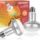 60W Intense Basking Spot Lamp  UVA Daylight Heat Bulb for Reptiles and Amphibians, Simulates Natural Sunrise and Sunset, Ideal for Bearded Dragons, Snakes, Lizards & Chicks | 2 Pack