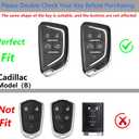 for Cadillac Key Fob Cover with Keychain,Stylish and Durable Zinc Alloy Protection Key Case Compatible with 2020-2023 Escalade ESV CT4 CT5 CT6 CTS XT6 Smart Remote Key shell Accessories